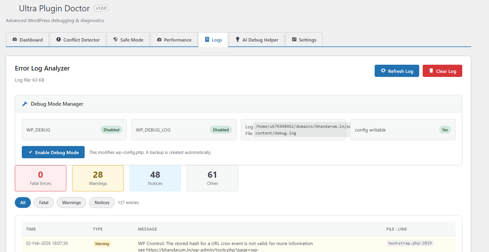 WordPress plugin doctor insights
